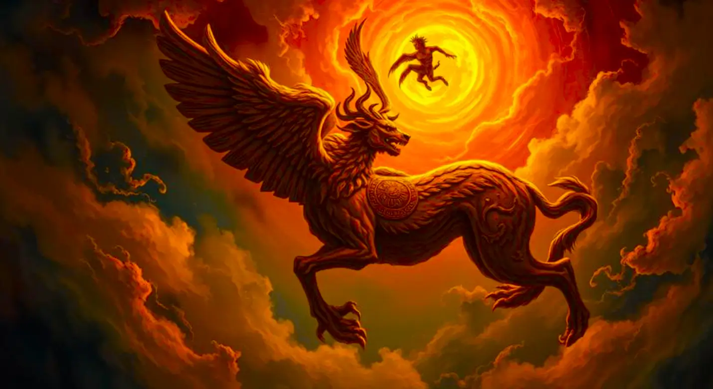 Symbolic representation of cosmic creation Symbolic representation of cosmic creation and divine order in mythology